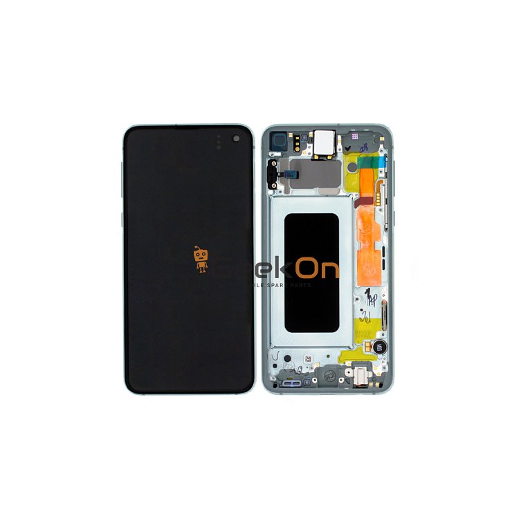 Γνήσια Οθόνη LCD και Μηχανισμός Αφής Με Πλαίσιο για Samsung Galaxy S10e G970F GH82-18852E Prism Green (Service Pack)