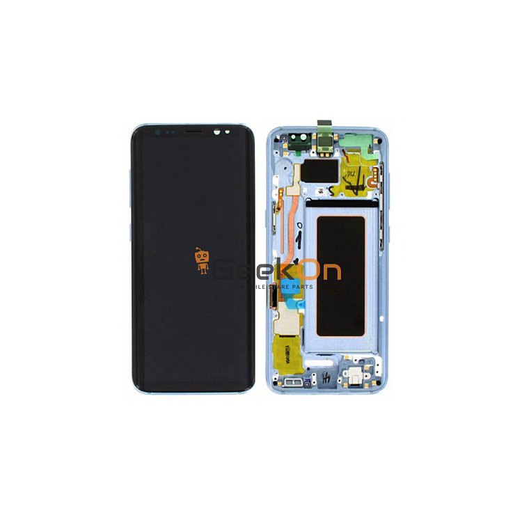 Γνήσια Οθόνη LCD και Μηχανισμός Αφής με Πλαίσιο για Samsung Galaxy S8 G950 GH97-20457D Μπλε (Service Pack)