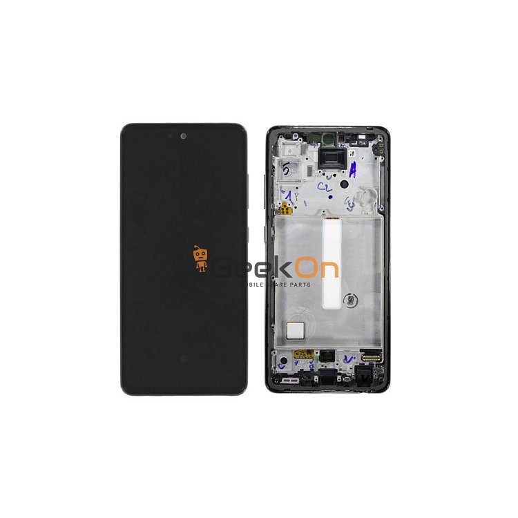 Γνήσια Οθόνη LCD και Μηχανισμός Αφής με Πλαίσιο για Samsung Galaxy A52 4G A525 / A52 5G A526 GH82-25524A Μαύρο (Service Pack)
