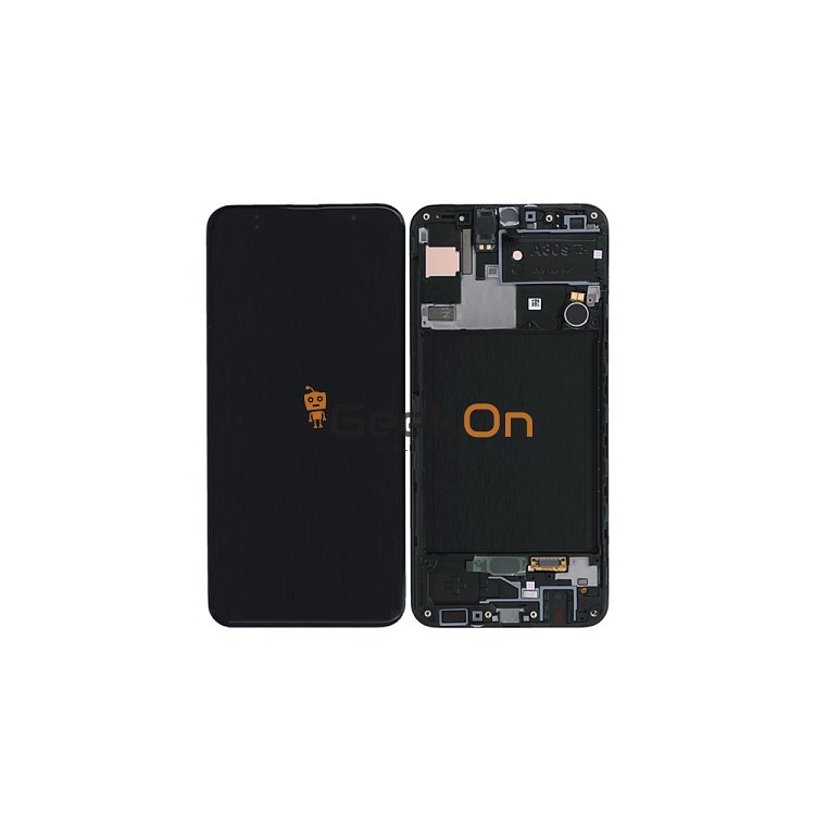 Γνήσια Οθόνη LCD και Μηχανισμός Αφής Με Πλαίσιο για Samsung Galaxy A30s A307F GH82-21190A Μαύρο (Service Pack)