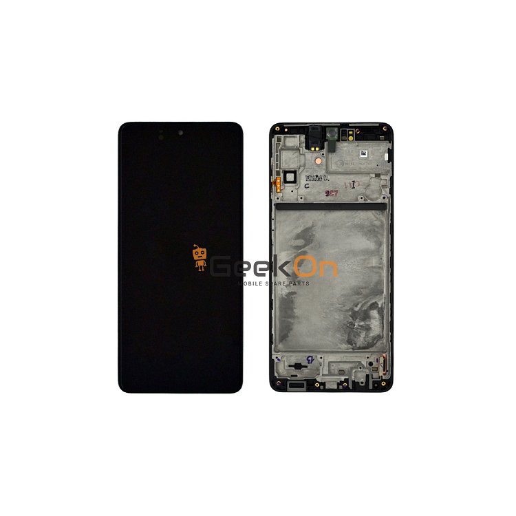 Γνήσια Οθόνη LCD και Μηχανισμός Αφής Με Πλαίσιο για Samsung Galaxy M51 M515 GH82-24168A / GH82-23568A  Μαύρο (Service Pack)
