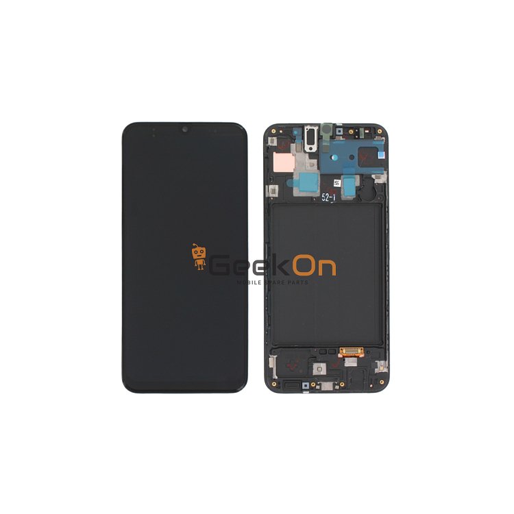 Γνήσια Οθόνη LCD και Μηχανισμός Αφής με Πλαίσιο για Samsung Galaxy A30 A305F / GH82-19725A Μαύρο (Service Pack)