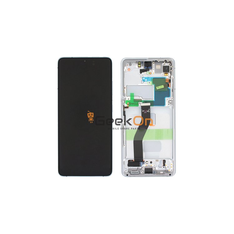 Γνήσια Οθόνη LCD και Μηχανισμός Αφής με Πλαίσιο για Samsung Galaxy για Samsung Galaxy S21 Ultra 5G G998 GH82-26035B / GH82-26036B Phantom Silver (Service Pack)