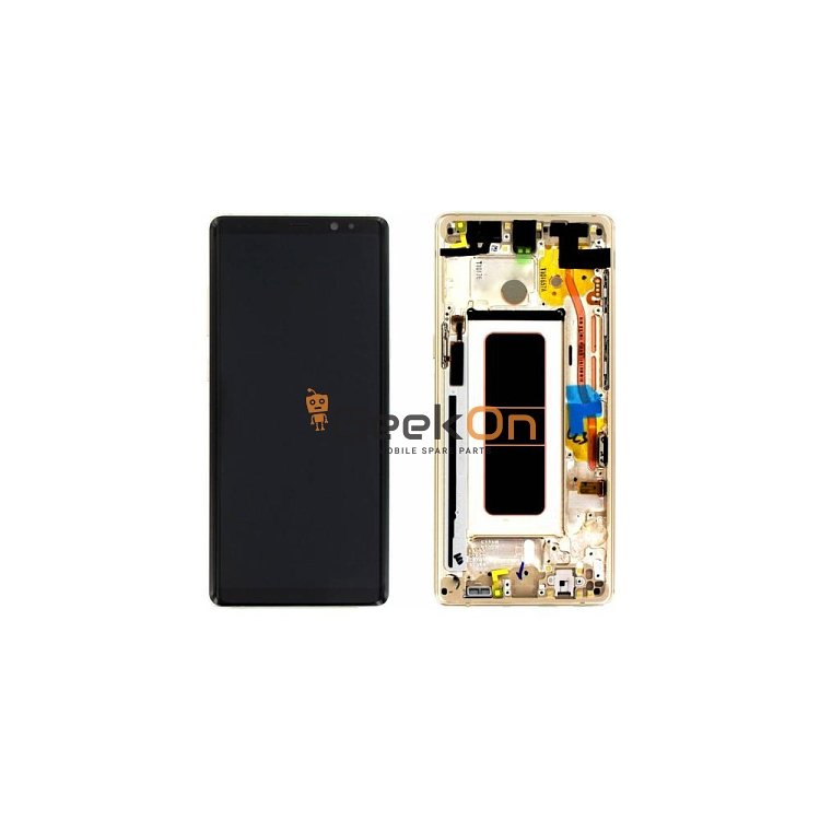 Γνήσια Οθόνη LCD και Μηχανισμός Αφής με Πλαίσιο για Samsung Galaxy Note 8 N950F / GH97-21065D /  GH97-21066D Maple Gold (Service Pack)