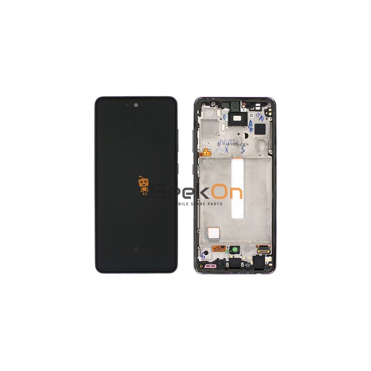 Γνήσια Οθόνη LCD και Μηχανισμός Αφής με Πλαίσιο για Samsung Galaxy A52s 5G A528 / GH82-26861C / GH82-26863C Awesome Purple (Service Pack)