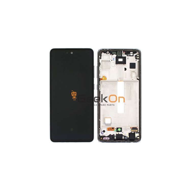 Γνήσια Οθόνη LCD και Μηχανισμός Αφής με Πλαίσιο για Samsung Galaxy A52s 5G A528 GH82-26861A Μαύρο (Service Pack)