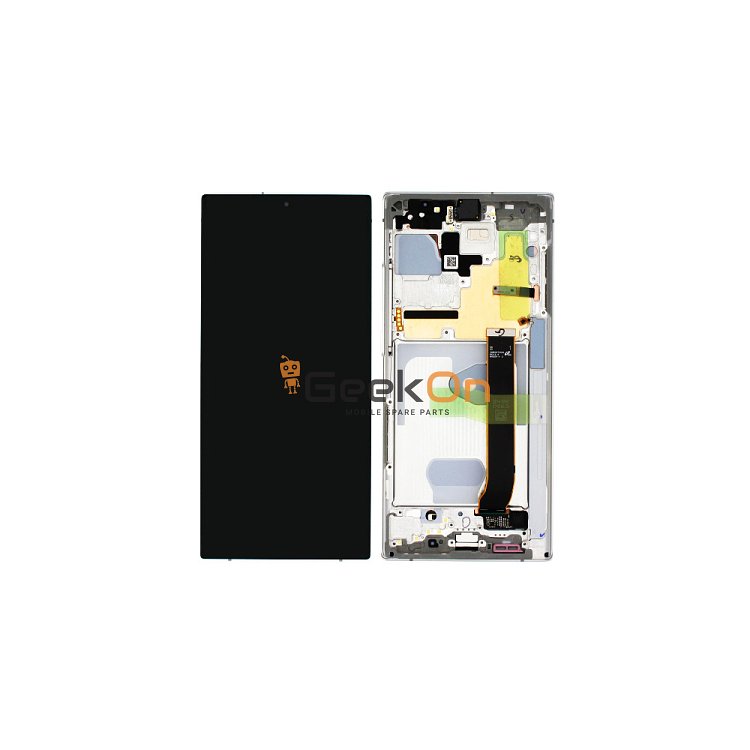 Γνήσια Οθόνη LCD και Μηχανισμός Αφής με Πλαίσιο για Samsung Galaxy Note 20 Ultra 5G N986B GH82-23596C Λευκό (Service Pack)