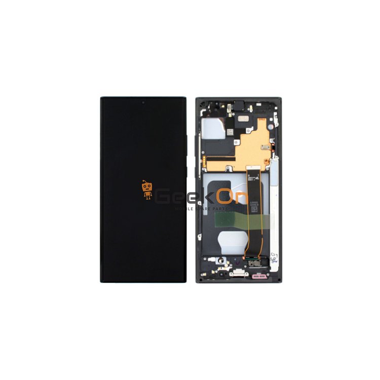 Γνήσια Οθόνη LCD και Μηχανισμός Αφής με Πλαίσιο για Samsung Galaxy Note 20 Ultra 5G N986B GH82-31458A Μαύρο (Service Pack)
