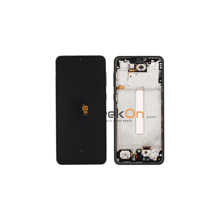 Γνήσια Οθόνη LCD και Μηχανισμός Αφής με Πλαίσιο για Samsung Galaxy A33 5G A336 GH82-28143A Awesome Black (Service Pack)