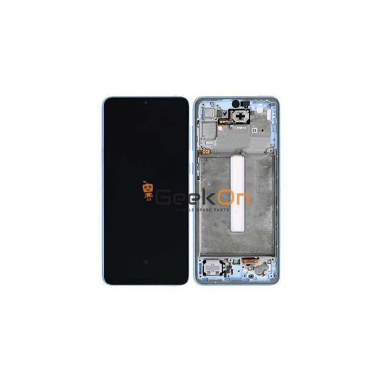 Γνήσια Οθόνη LCD και Μηχανισμός Αφής με Πλαίσιο για Samsung Galaxy A33 5G A336 GH82-28143C Blue (Service Pack)