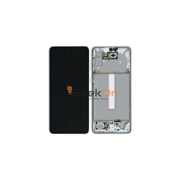 Γνήσια Οθόνη LCD και Μηχανισμός Αφής με Πλαίσιο για Samsung Galaxy A33 5G A336 GH82-28143B White (Service Pack)