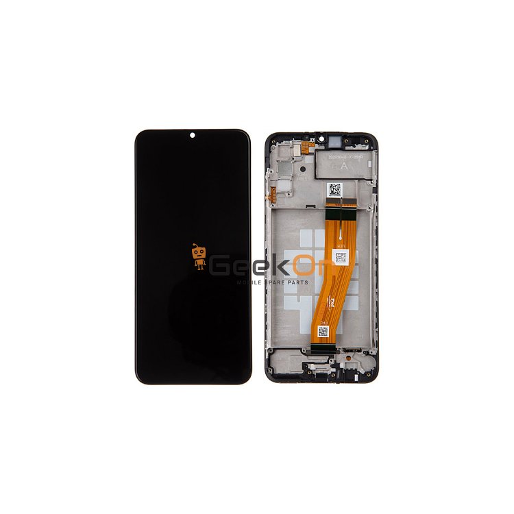 Γνήσια Οθόνη LCD και Μηχανισμός Αφής με Πλαίσιο για Samsung Galaxy A02s SM-A025F (NON EU VERSION) GH81-20118A Μαύρο (Service Pack)