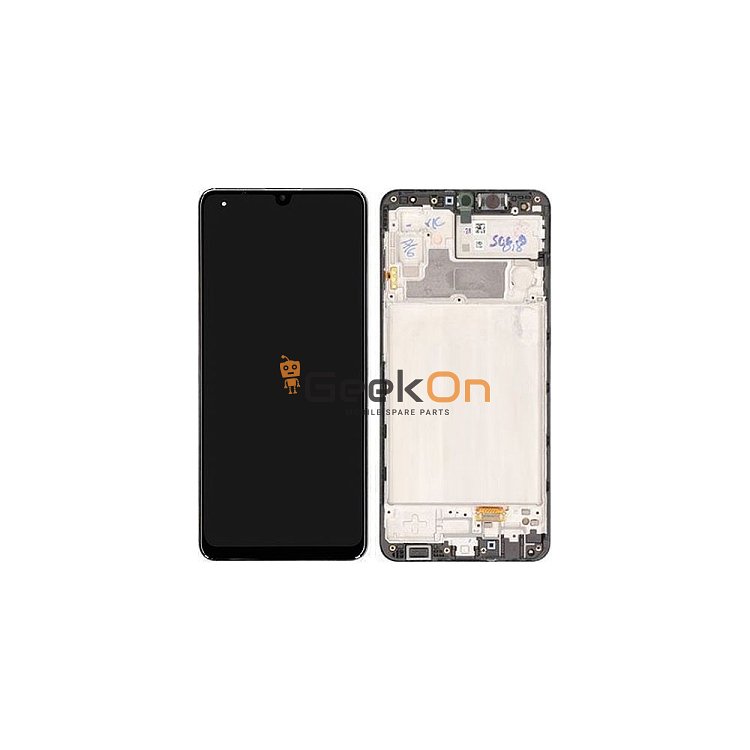 Γνήσια Οθόνη LCD Και Μηχανισμός Αφής Με Πλαίσιο για Samsung Galaxy M325 M32 GH82-26193A Μαύρο  (Service Pack)