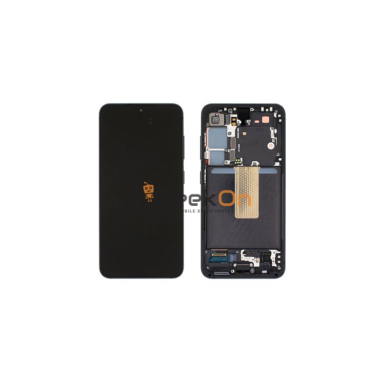 Γνήσια Οθόνη LCD Και Μηχανισμός Αφής Με Πλαίσιο για Samsung Galaxy S23 5G 2023 S911 GH82-30481A Μαύρο (Service Pack)