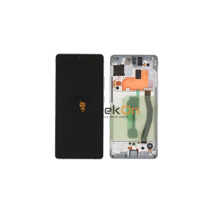 Γνήσια Οθόνη LCD Και Μηχανισμός Αφής για Samsung Galaxy S10 Lite G770F  GH82-21672B Ασημί (Service Pack)