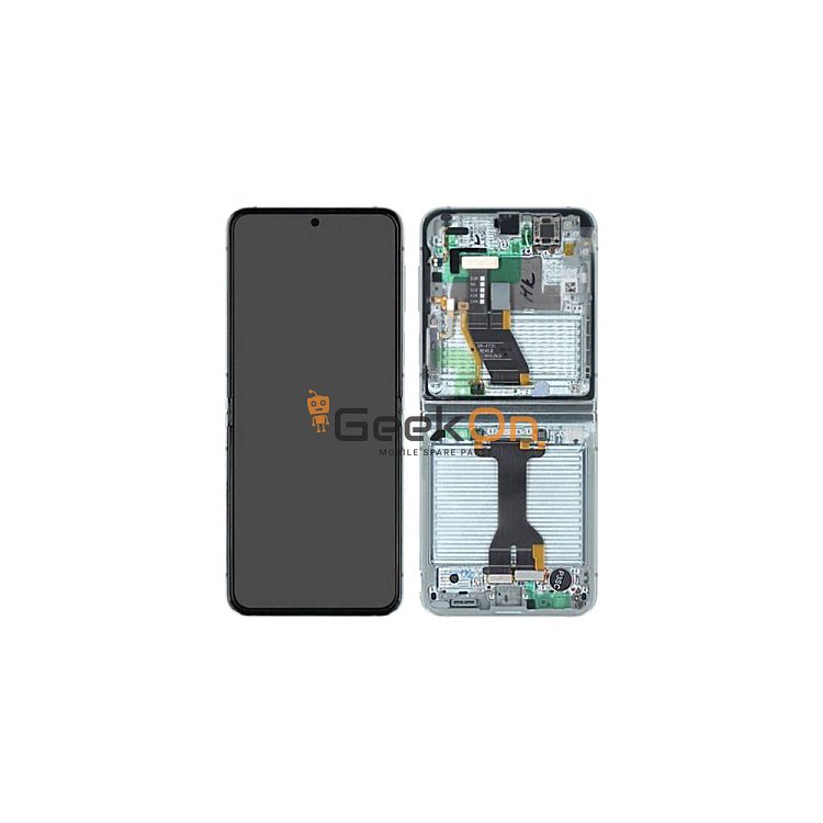 Γνήσια Εσωτερική Οθόνη LCD (inner) Και Μηχανισμός Αφής για Samsung Galaxy Z Flip 5 5G 2023 F731 GH82-31827B Cream (Service Pack)