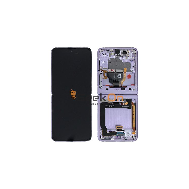 Γνήσια Εσωτερική Οθόνη LCD (inner) Και Μηχανισμός Αφής για Samsung Galaxy Z Flip 3 5G 2021 F711 GH82-27243D Lavender (Service Pack)