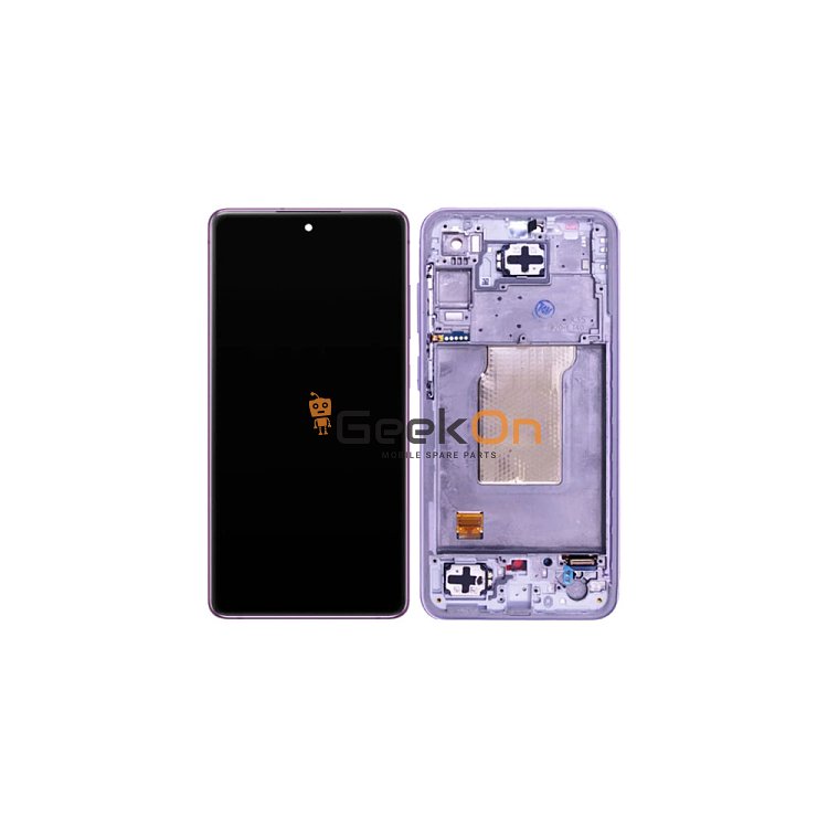 Γνήσια Οθόνη LCD Και Μηχανισμός Αφής Με Πλαίσιο για Samsung Galaxy A35 A356B GH82-34221C Μωβ (Service Pack)