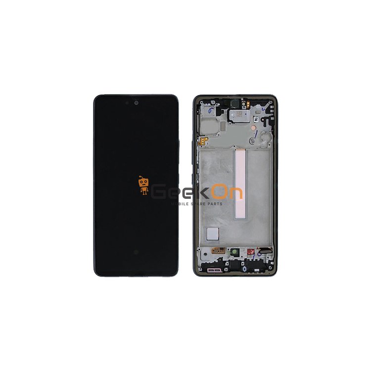 Γνήσια Οθόνη LCD Και Μηχανισμός Αφής Με Πλαίσιο για Samsung Galaxy A73 A736 GH82-28884A GH82-28686A Μαύρο (Service Pack)