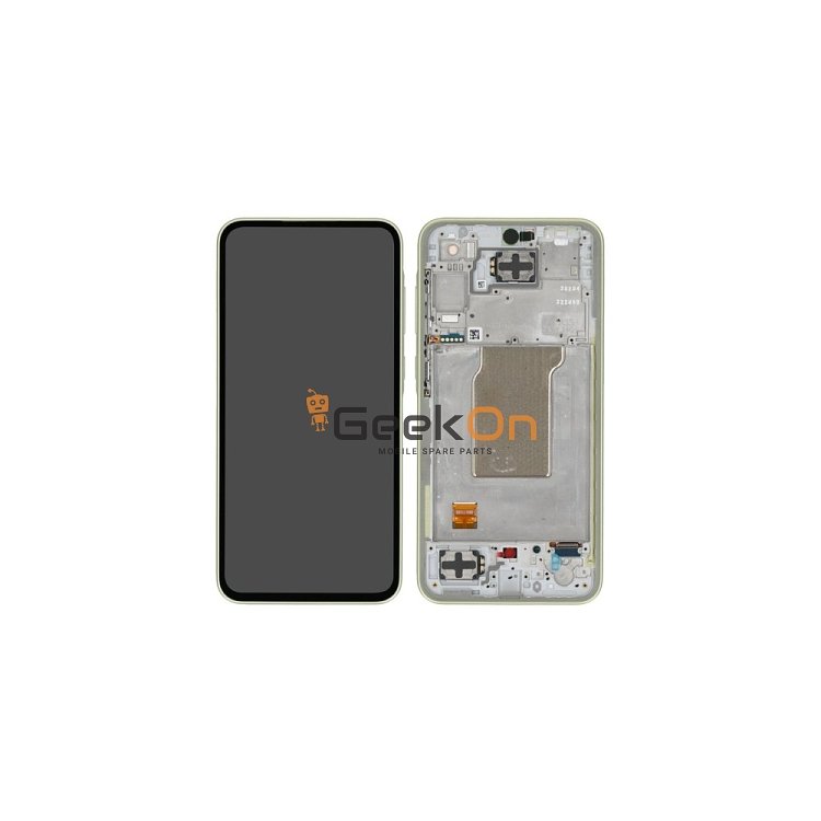 Γνήσια Οθόνη LCD Και Μηχανισμός Αφής με Πλαίσιο για Samsung Galaxy A35 5G A356 GH82-34221D Lemon (Service Pack)