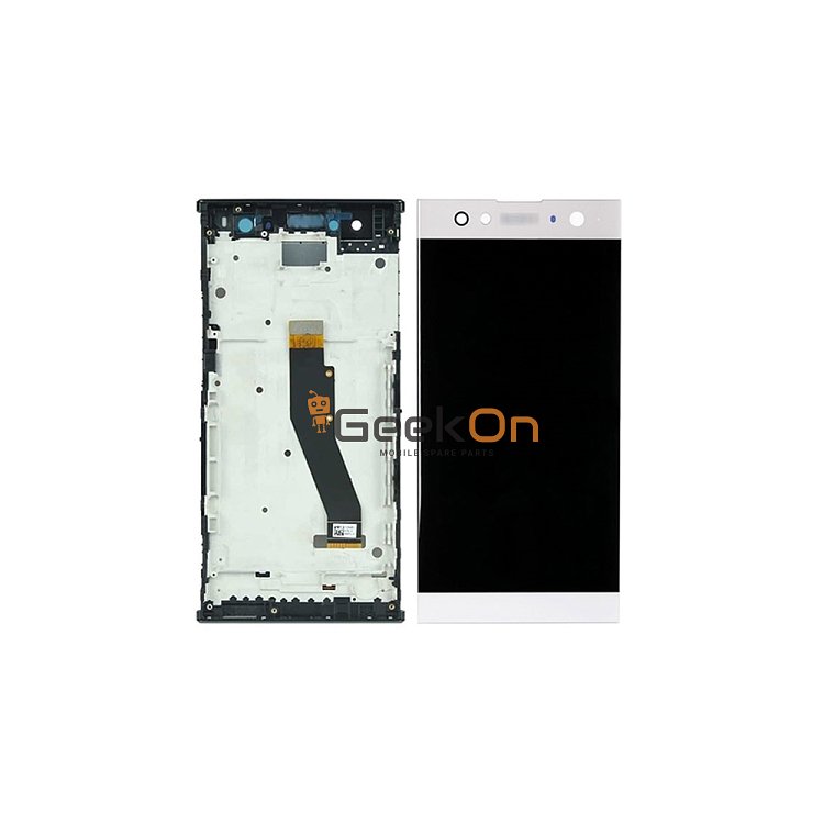 Οθόνη και Μηχανισμός Αφής με πλαίσιο  / LCD and Touch Screen with frame για Sony Xperia XA2 Ultra Λευκό