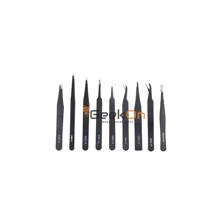 9 in 1 Metal Tweezers Repairing Disassemble Tool Kit