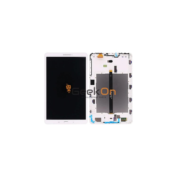 Γνήσια Οθόνη LCD Και Μηχανισμός Αφής Με Πλαίσιο για Samsung Galaxy TAB A 10.1 2016 T580 / T585 GH97-19022B White (Service Pack)