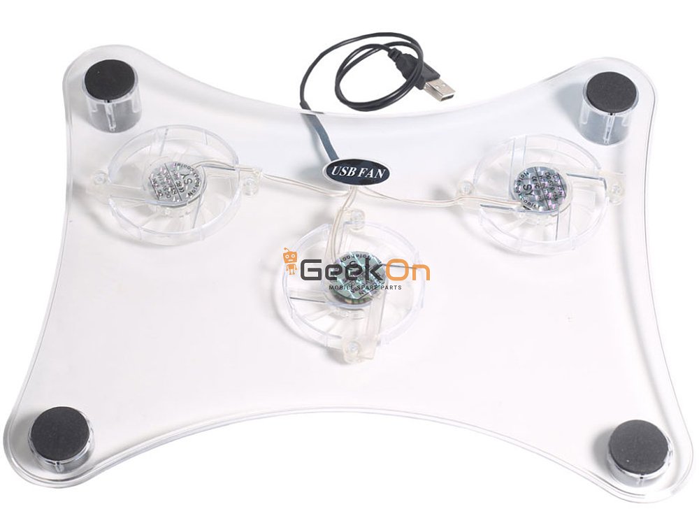 Διάφανη USB Βάση Laptop με 3 ανεμιστήρες FD-709