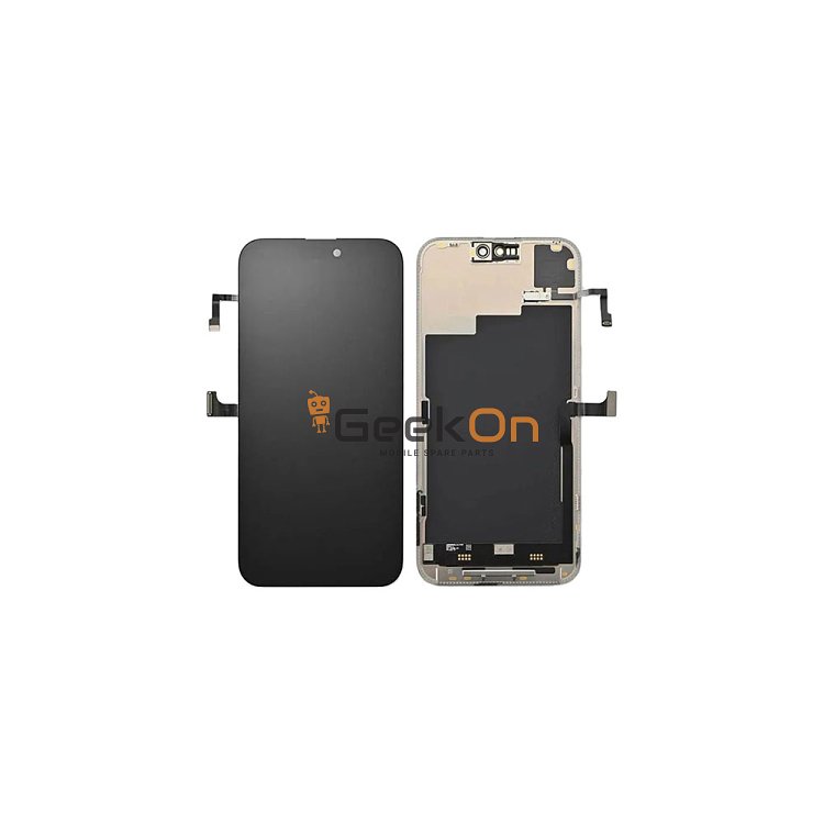 Γνήσια Οθόνη με Μηχανισμό Αφής / LCD with Touch Screen για iPhone 15 Pro Μαύρο (Service Pack) (cannot be calibrated iOS18)