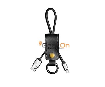 Καλώδιο-Μπρελόκ lightning Δερμάτινο Μαύρο Remax rc-034i