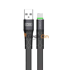 Καλώδιο Φόρτισης Earldom EC-081C USB to Type C (LED Light) 2m Μαύρο