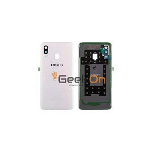 Γνήσιο Πίσω Καπάκι με Τζαμάκι Κάμερας για Samsung Galaxy A40 SM-A405 GH82-19406B White (Service Pack)