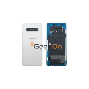 Γνήσιο Πίσω Καπάκι με Τζαμάκι Κάμερας για Samsung Galaxy S10 Plus G975 GH82-18867B Ceramic White (Service Pack)