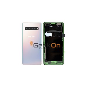 Γνήσιο Πίσω Καπάκι με Τζαμάκι Κάμερας για Samsung Galaxy S10 5G G977B GH82-19500A Crown Silver (Service Pack)