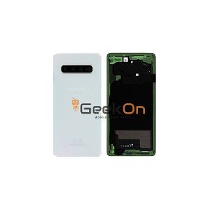 Γνήσιο Πίσω Καπάκι με Τζαμάκι Κάμερας για Samsung Galaxy S10 Duos G973F GH82-18381F White (Service Pack)