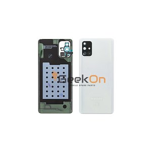 Γνήσιο Πίσω Καπάκι με Τζαμάκι Κάμερας για Samsung Galaxy A71 A715F GH82-22112B Prism Crush Silver (Service Pack)