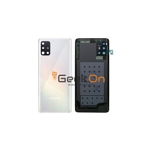 Γνήσιο Πίσω Καπάκι με Τζαμάκι Κάμερας για Samsung Galaxy A51 A515F/DS GH82-21653A Prism Crush White (Service Pack)