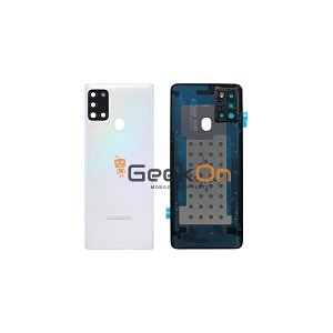 Γνήσιο Πίσω Καπάκι με Τζαμάκι Κάμερας για Samsung Galaxy A21s A217F GH82-22780B White (Service Pack)