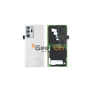 Γνήσιο Πίσω Καπάκι με Τζαμάκι Κάμερας για Samsung Galaxy Note 20 Ultra 5G N986 GH82-23281C White (Service Pack)