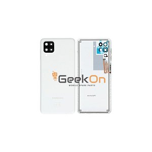 Γνήσιο Πίσω Καπάκι με Τζαμάκι Κάμερας για Samsung Galaxy A12 A125F / A12 Nacho A127F GH82-24487B Λευκό (Service Pack)
