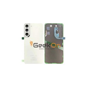 Γνήσιο Πίσω Καπάκι με Τζαμάκι Κάμερας για Samsung Galaxy S22 S901 GH82-27435B White (Service Pack)