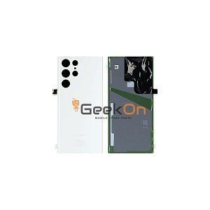 Γνήσιο Πίσω Καπάκι με Τζαμάκι Κάμερας για Samsung Galaxy S22 Ultra S908 GH82-27458C White (Service Pack)
