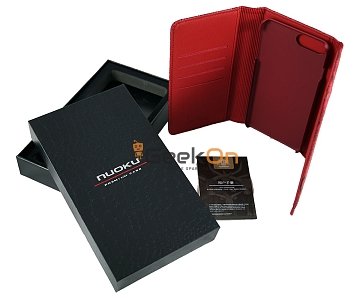 Θήκη Πορτοφόλι Δέρμα NUOKU iPhone 6/6S/7/8 Plus Κόκκινο
