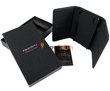 Θήκη Πορτοφόλι Δέρμα NUOKU iPhone Χ Μαύρο