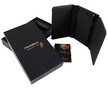 Θήκη Πορτοφόλι Δέρμα NUOKU iPhone 6/6S/7/8 Μαύρο