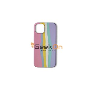 Θήκη Σιλικόνης Σκληρή για iPhone 13 Rainbow Pink