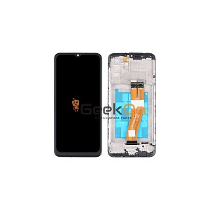Συμβατή Οθόνη LCD και Μηχανισμός Αφής με Πλαίσιο για Samsung Galaxy A03s A037F Non EU Version Μαύρο