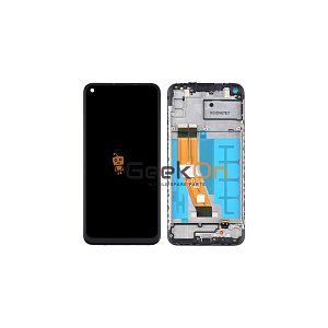 Συμβατή Οθόνη LCD και Μηχανισμός Αφής με Πλαίσιο για Samsung Galaxy A11 A115 Μαύρο