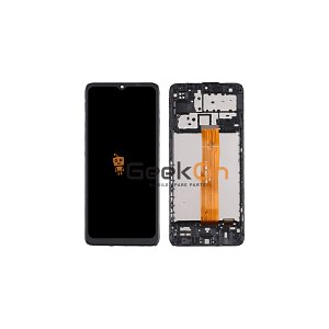 Συμβατή Οθόνη LCD και Μηχανισμός Αφής με Πλαίσιο για Samsung Galaxy M12 M127 Μαύρο