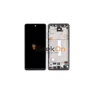 Συμβατή Οθόνη LCD και Μηχανισμός Αφής με Πλαίσιο για Samsung Galaxy A52 A525 / A52s A528 Μαύρο